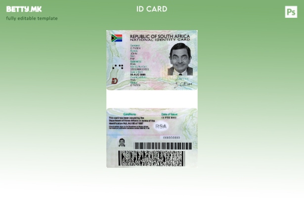 Модерен стил шаблон за ID на Јужна Африка ( – сегашен).